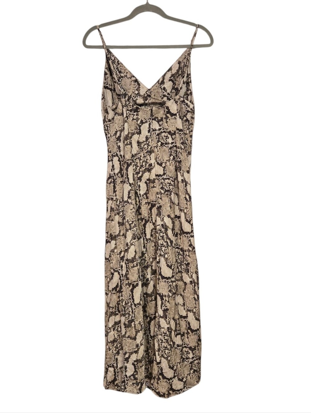 H&M Neutral Snake skin Print Midi Slip Dress